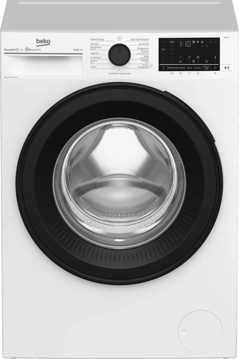 Beko B3WFR58615W (8 kg, 1600 rpm) washing machine — view 1