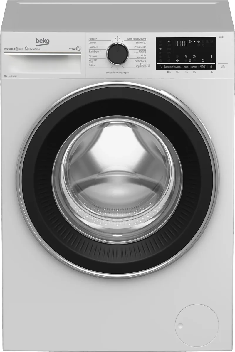 Beko B3WFU57413W (7 kg, 1400 rpm) washing machine — view 1
