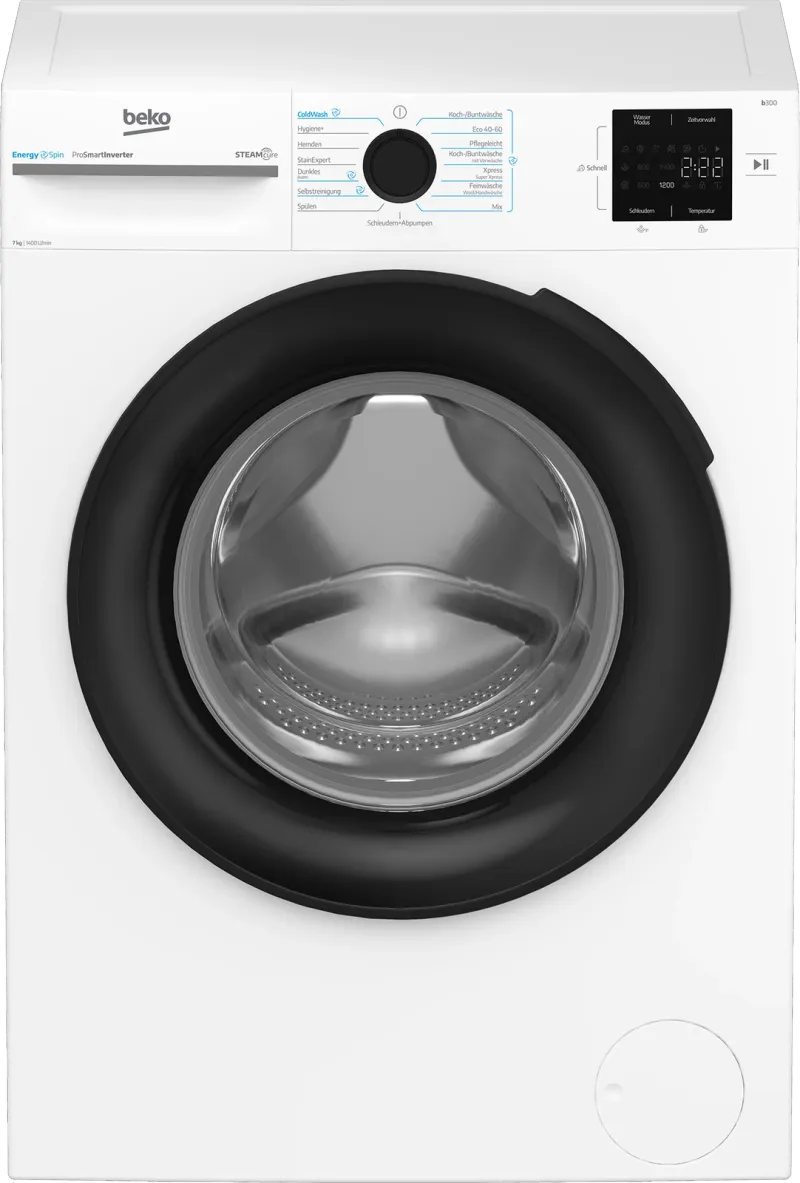 Beko BM3WFU3741X (7 kg, 1400 rpm) washing machine — view 1